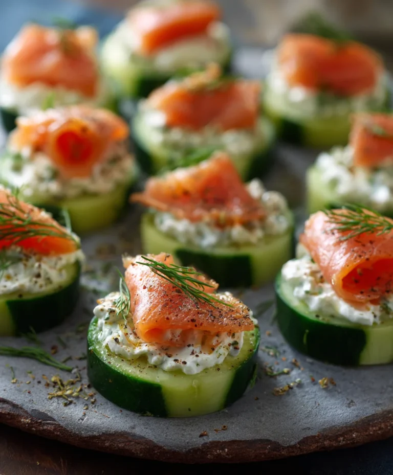 Smoked Salmon Cucumber Bites- Easy Appetizer