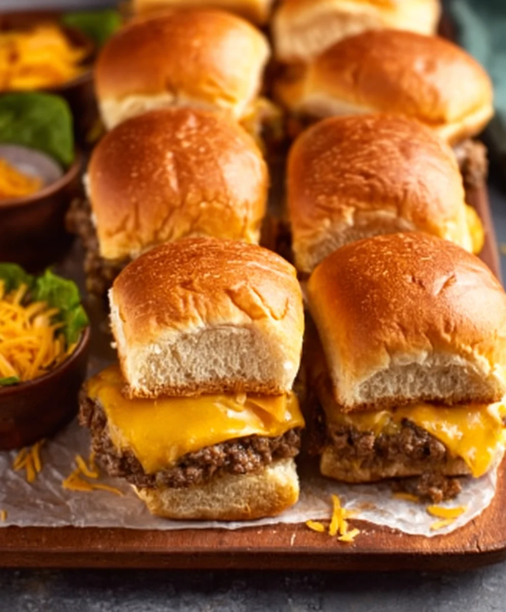 Juicy Beef Cheeseburger Sliders- Easy & Delicious