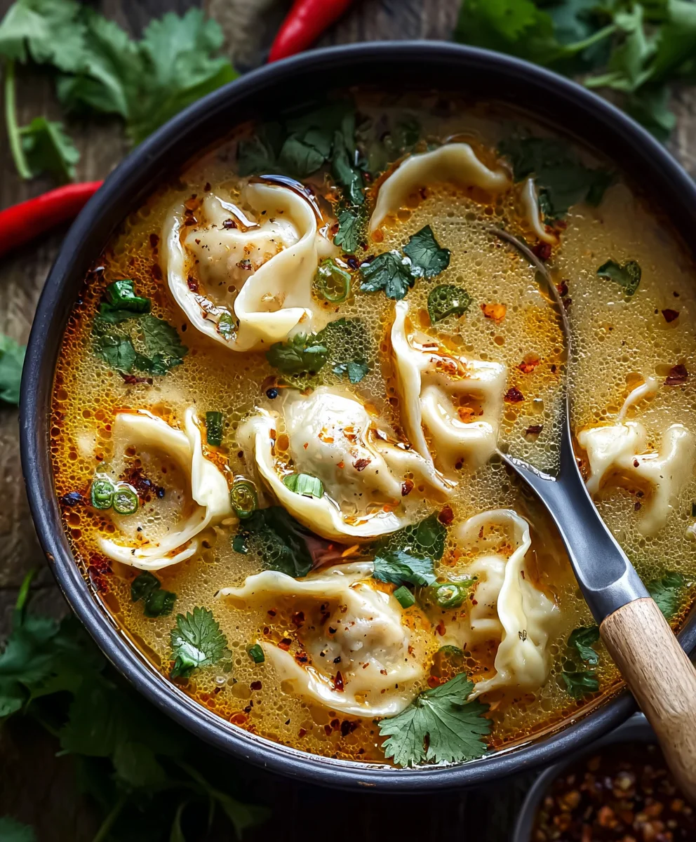 Cozy Beef Potsticker Soup Recipe-Thai Flavors