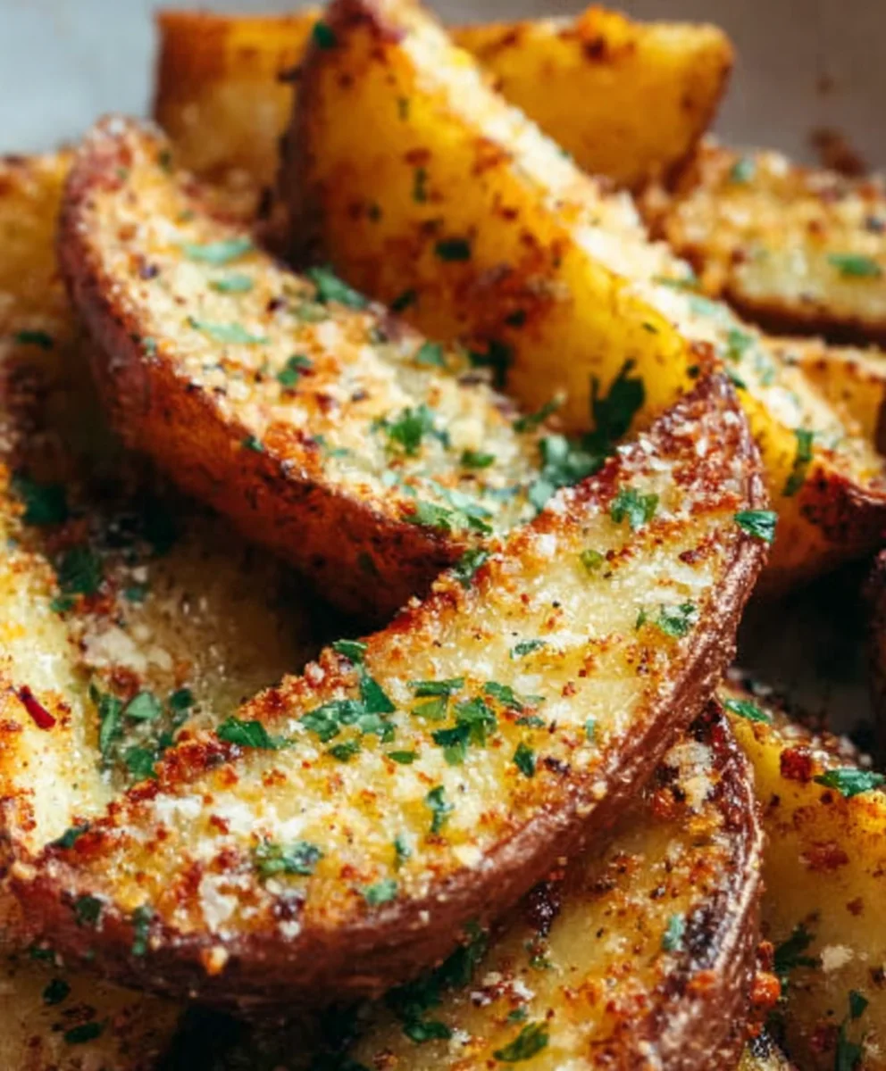 Garlic Parmesan Potato Wedges-Easy Baked Flavor