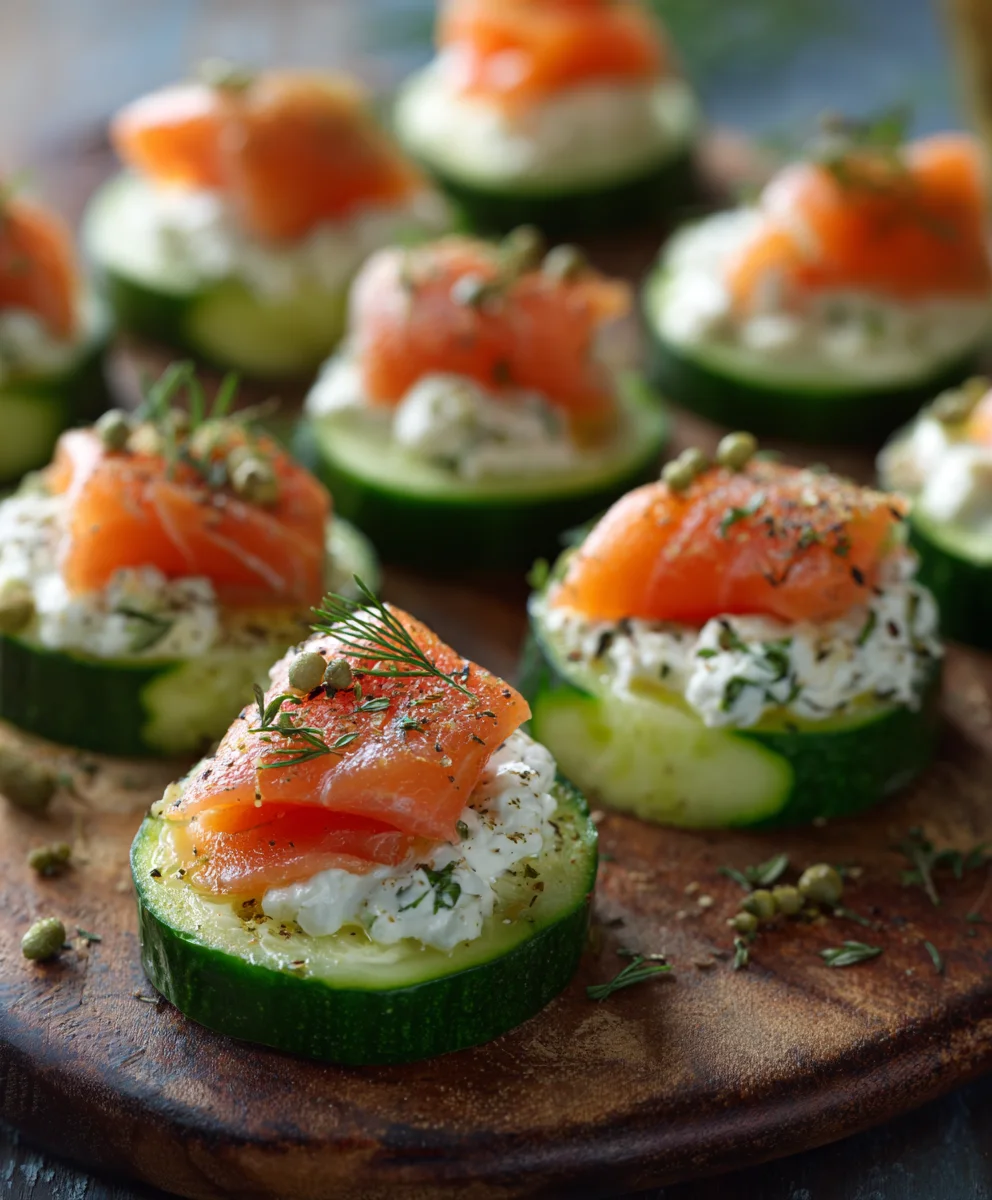 Smoked Salmon Cucumber Bites- Easy Appetizer