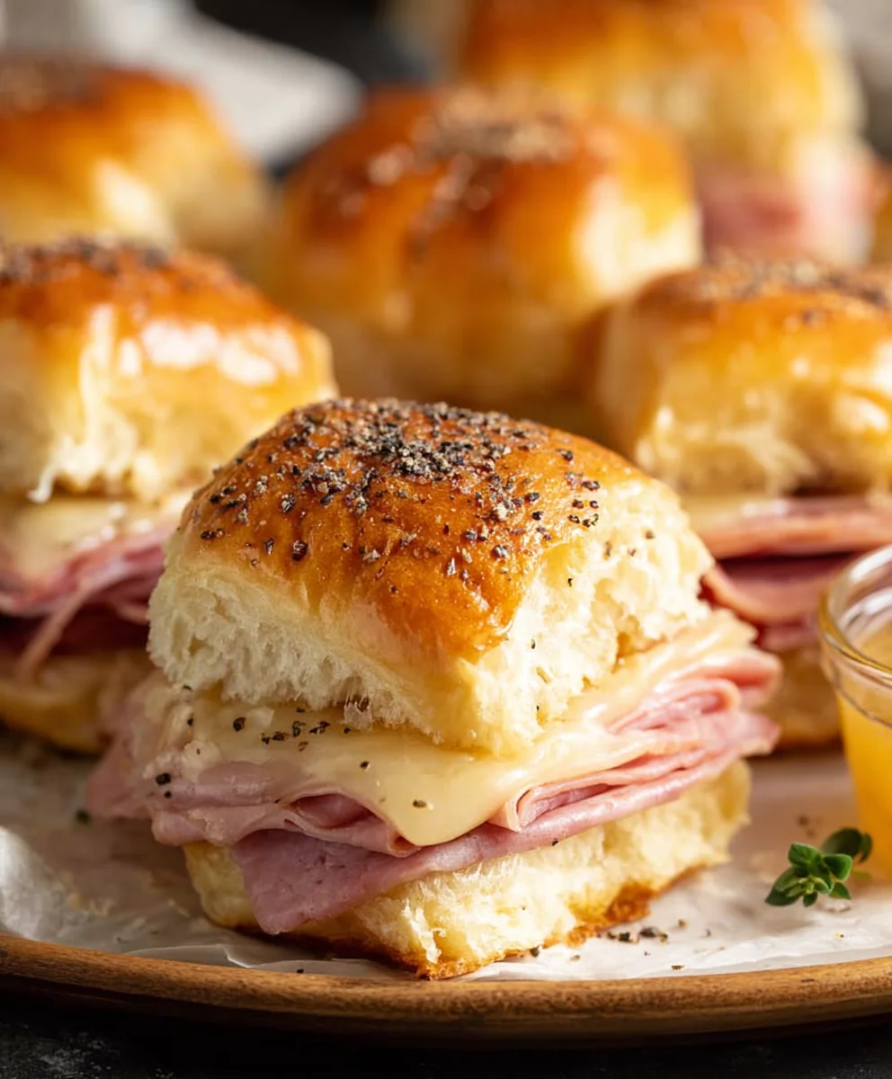 Beef Beef Ham Cheese Sliders-Party Perfect Bites