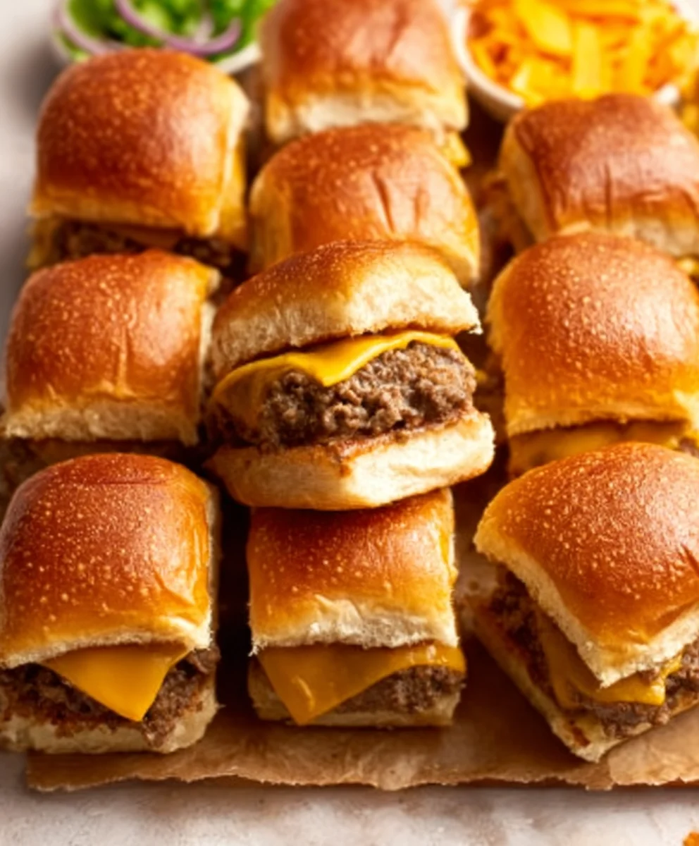 Juicy Beef Cheeseburger Sliders- Easy & Delicious