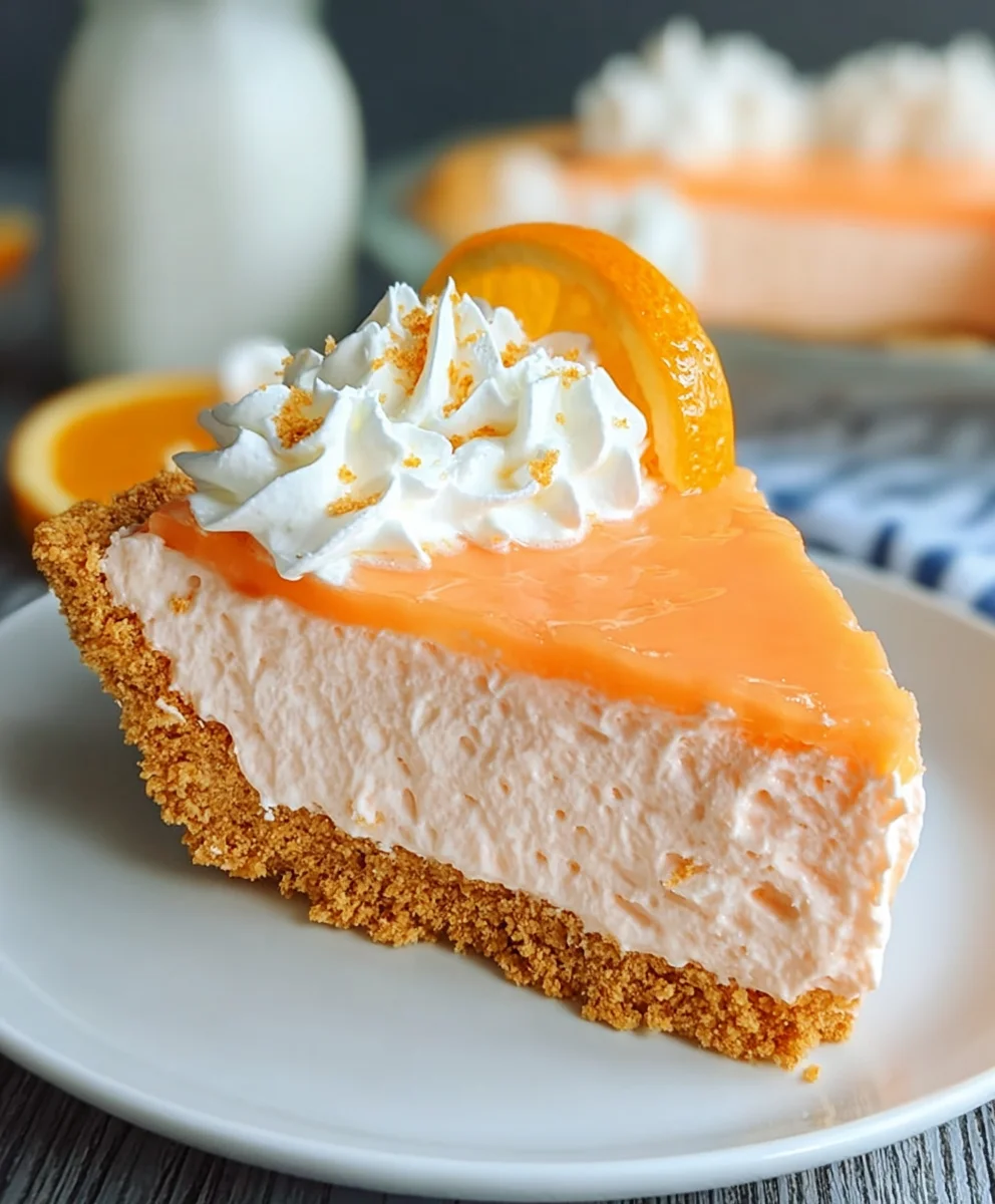 Jello Creamsicle Pie-Easy No-Bake Dessert