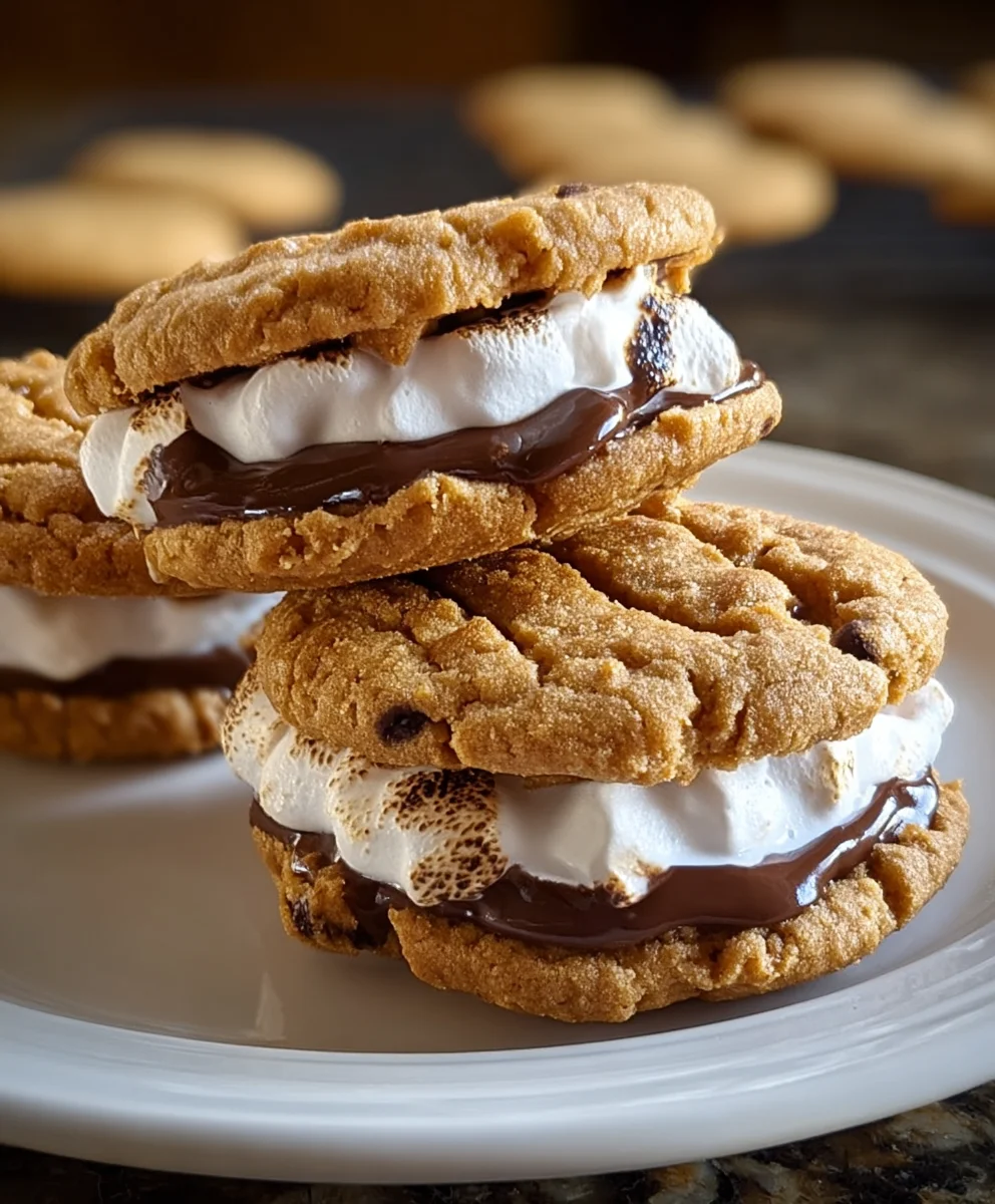 Peanut Butter S'mores Sandwich Cookies - Chewy Delight