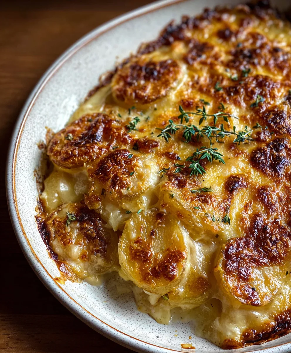 Easy Potatoes au Gratin-Creamy Beefy Comfort