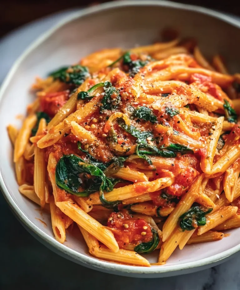 Creamy Tomato Spinach Pasta Delight