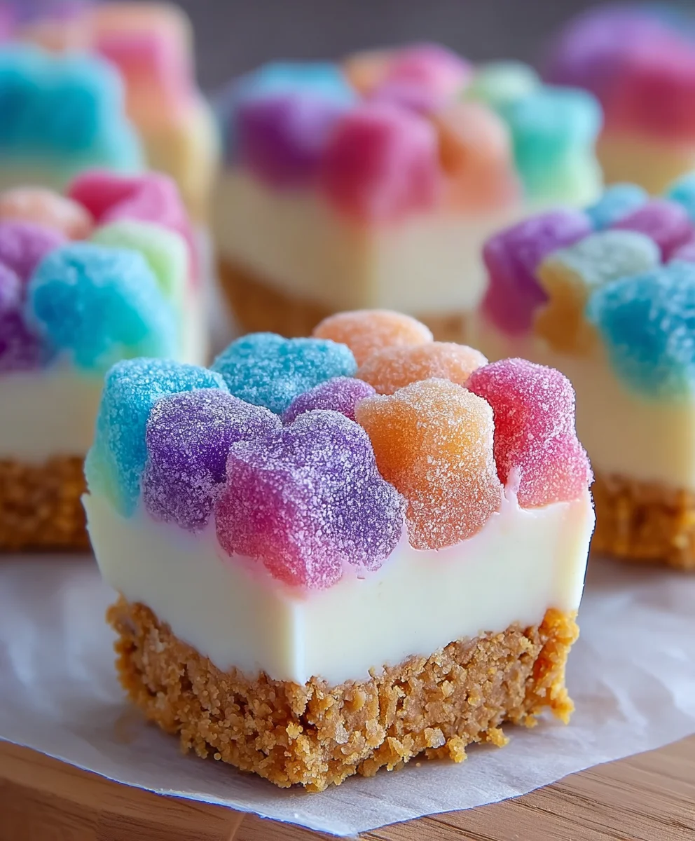 Gummy Cotton Candy Cheesecake Bites-Sweet Treats