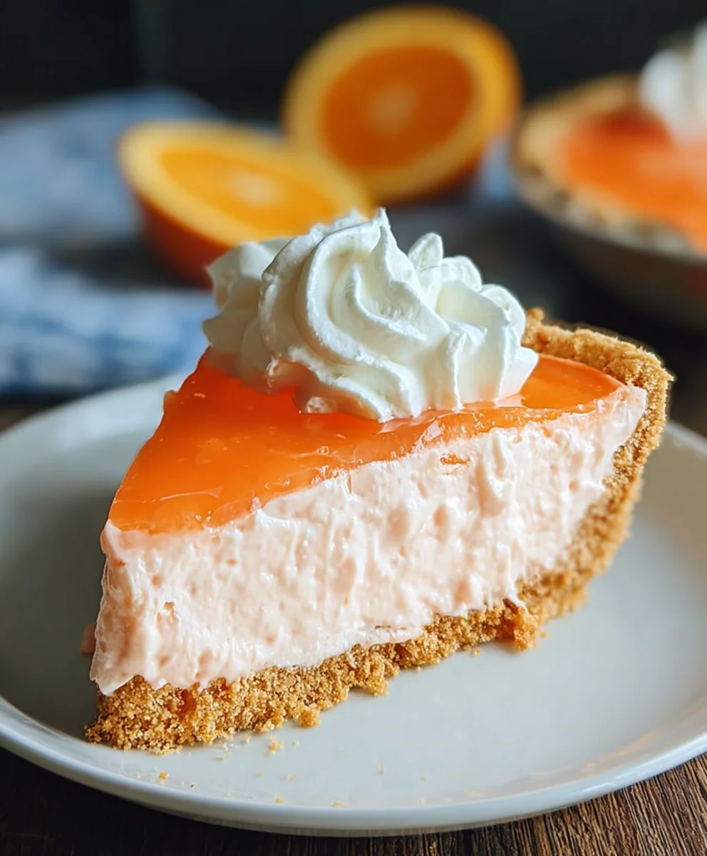 Jello Creamsicle Pie-Easy No-Bake Dessert