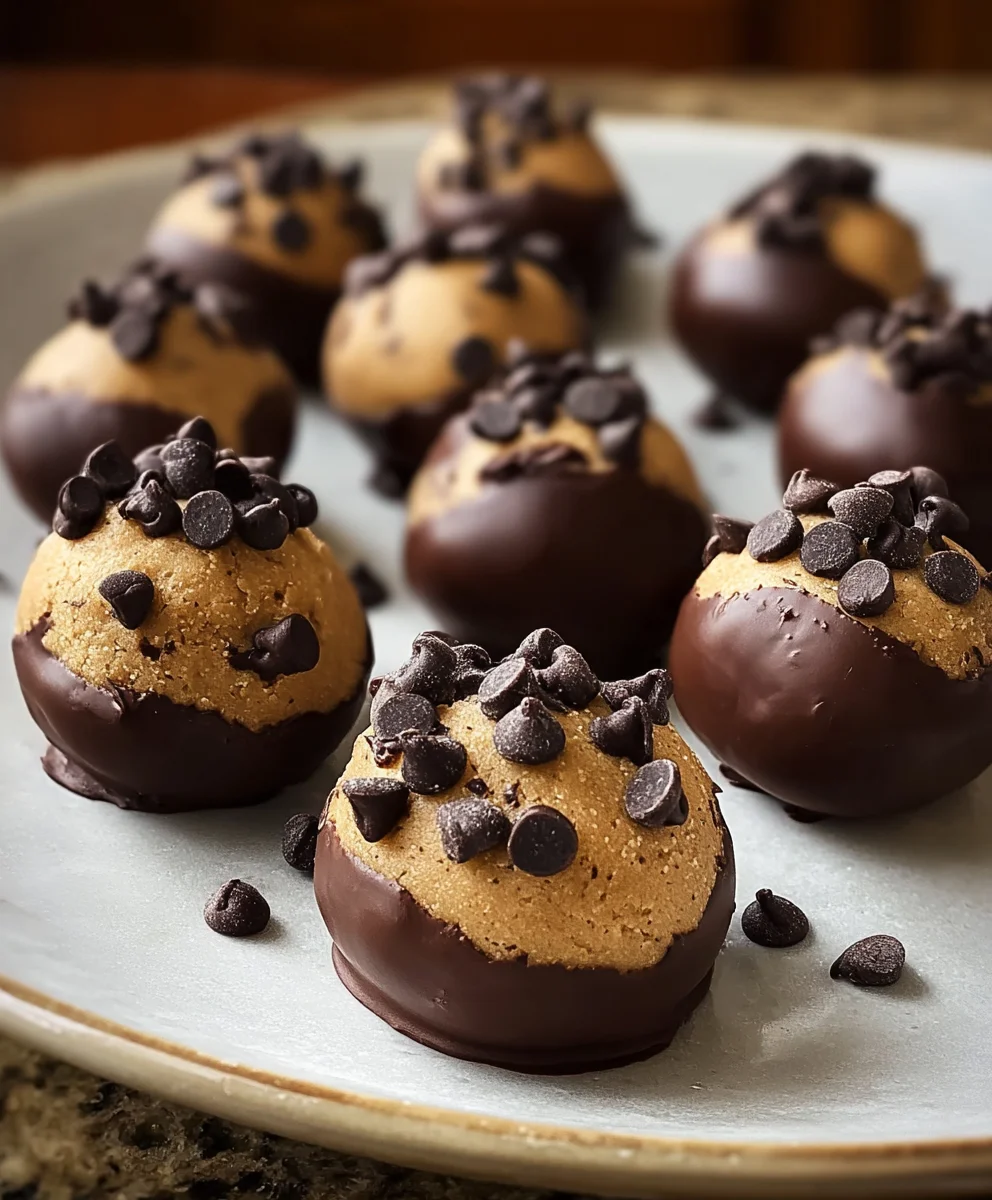Chocolate Dipped Cookie Dough Bites-Easy Dessert