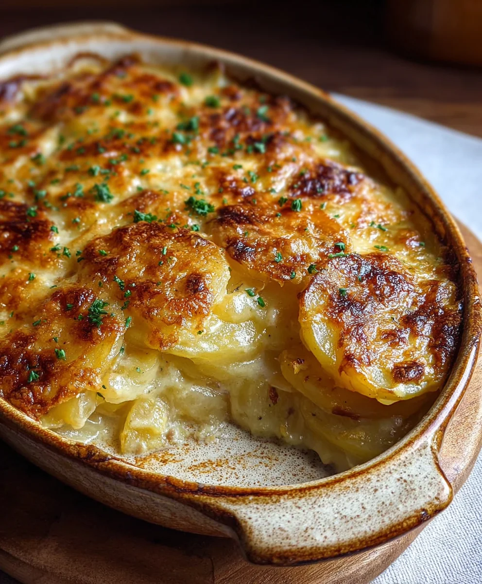 Easy Potatoes au Gratin-Creamy Beefy Comfort