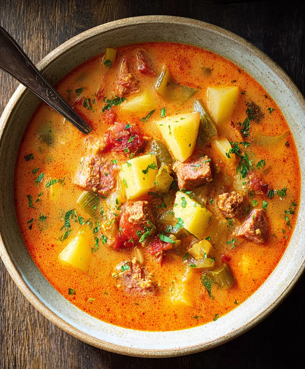 Hearty Beef Beef Chorizo Spanish Potato Soup