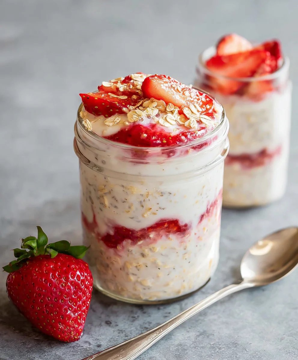 Strawberry Cheesecake Overnight Oats-Easy Breakfast Treat