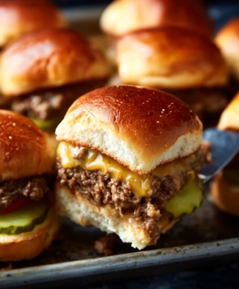 Juicy Beef Cheeseburger Sliders-Easy Party Appetizer