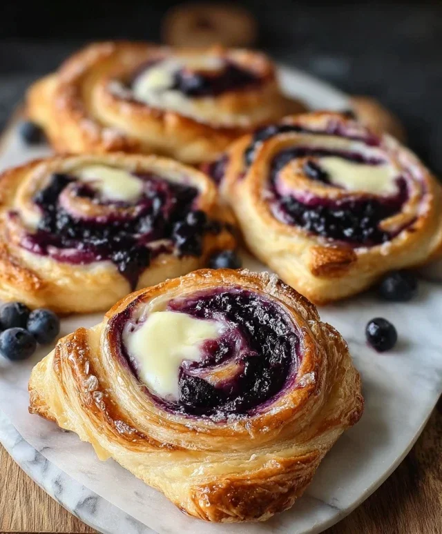 Swirled Blueberry Cream Cheese Danish