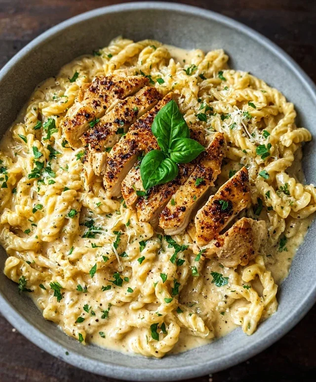 Healthy Garlic Parmesan Chicken Pasta