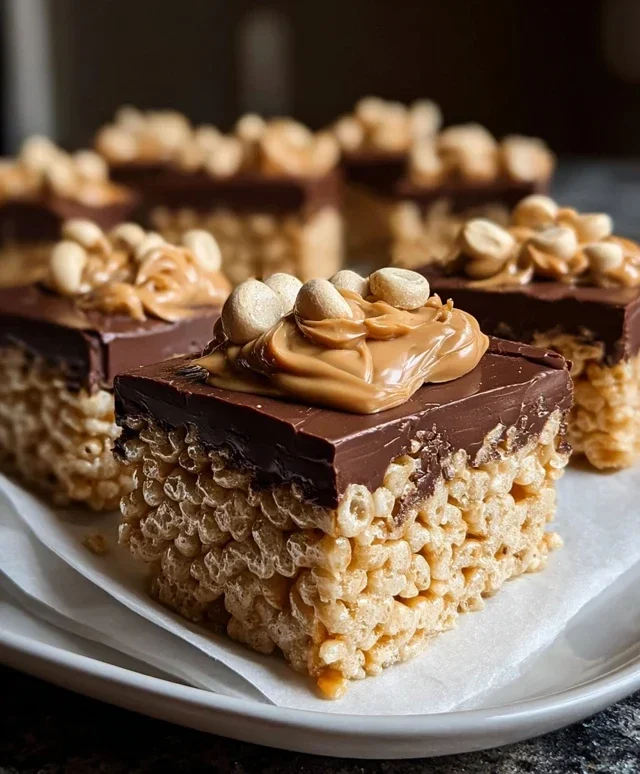Chocolate Peanut Butter Rice Krispie Squares