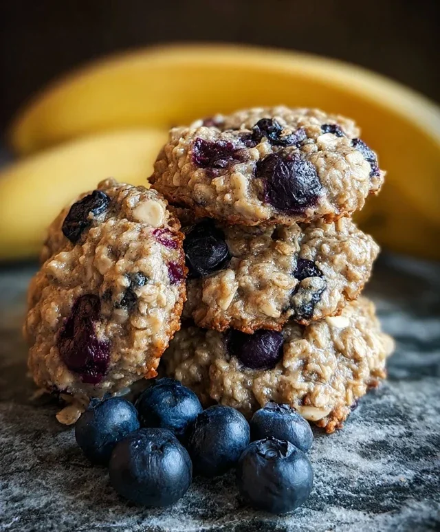 Banana Blueberry Breakfast Cookies