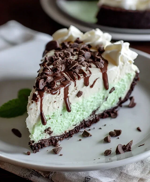 No Bake Mint Chocolate Chip Cheesecake