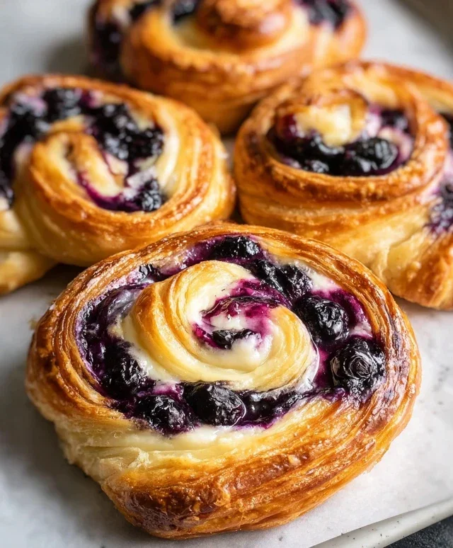 Swirled Blueberry Cream Cheese Danish