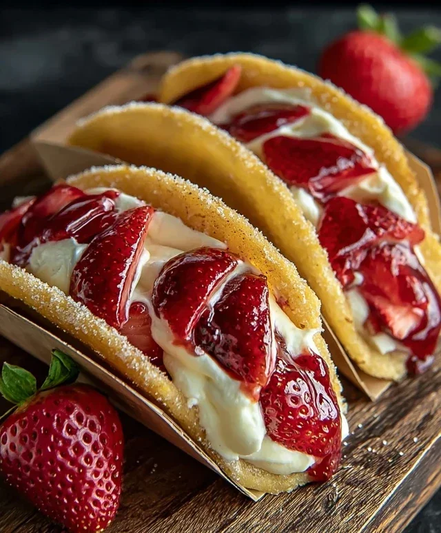 Strawberry Cheesecake Dessert Tacos