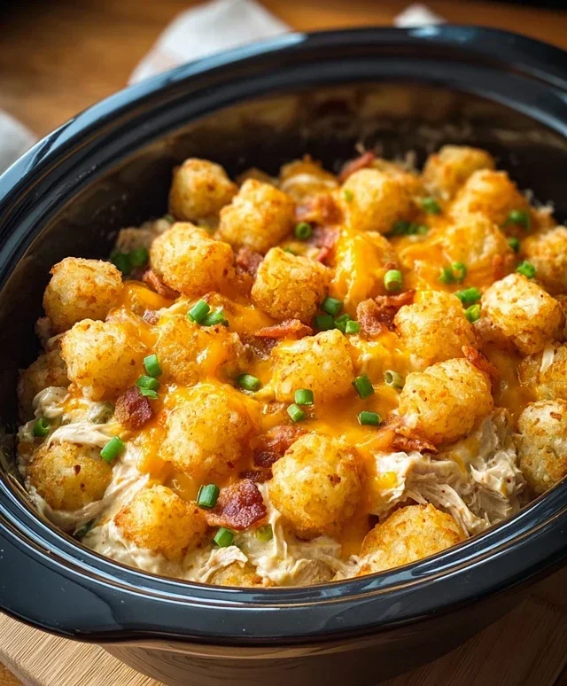 Crock Pot Chicken Tater Tot Casserole