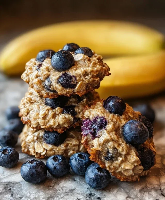 Banana Blueberry Breakfast Cookies