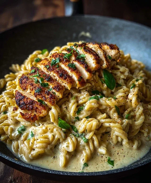 Healthy Garlic Parmesan Chicken Pasta